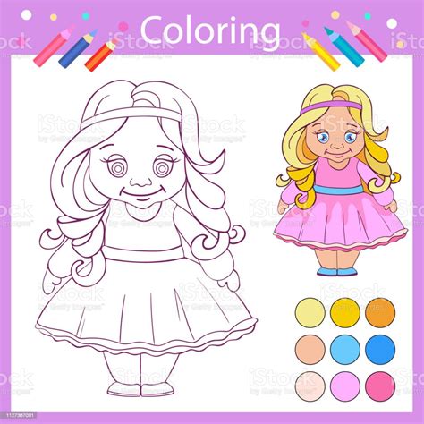 Kolorowanka Wih Zabawna Lalka Dzieci Kolorowanki Z Kreskówki Cute Girl