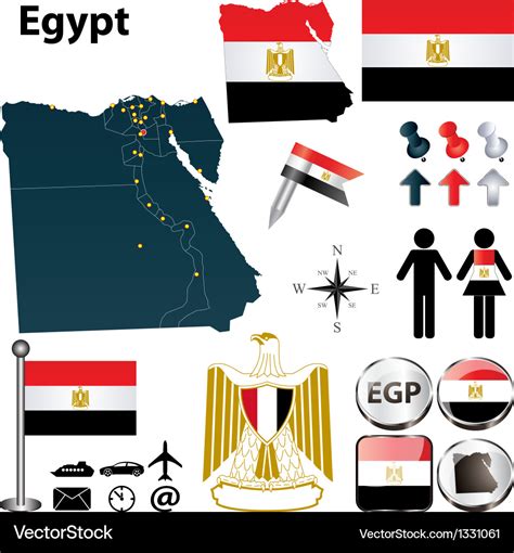 Map Egypt Royalty Free Vector Image Vectorstock
