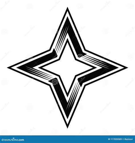 Four Point Star Clipart Vector Illustration 117020589 Megapixl