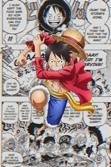 Download Black And White Luffy One Piece Aesthetic Manga Wallpaper