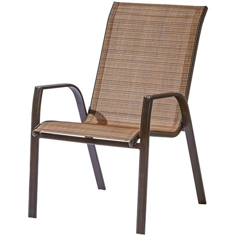 Stackable Steel Outdoor Lounge Chair Brown Set Of 2