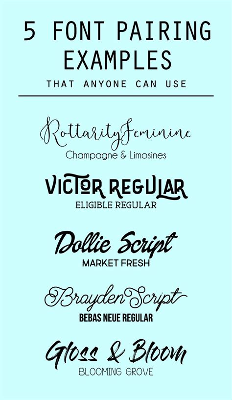 5 Font Pairings That Anyone Can Use Font Pairing Font Examples