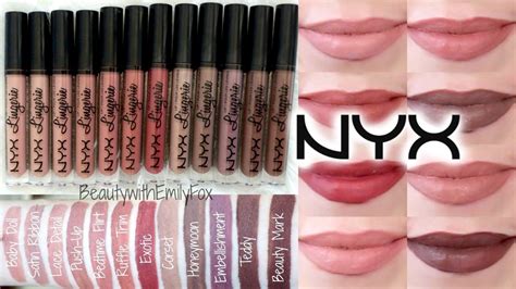 Full collection lip swatch & review | nyx soft matte lip cream. NYX Lip Lingerie Liquid Lipstick + Lip Swatches | Beauty ...