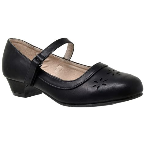 Sobeyo Sobeyo Kids Dress Shoes Girls Mary Jane Strap Low Heels Black