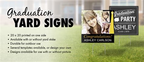 Yard signs are a great way to promote an upcoming event to let others know you're having a garage sale or even a way to celebrate a special occasion such as a birthday or graduation! Yard Signs