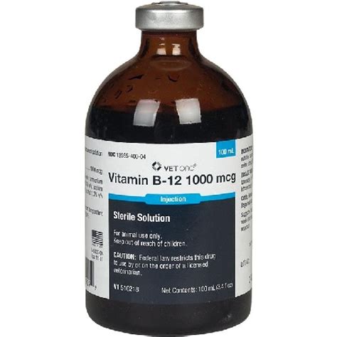 For use on cats & kittens: Vitamin B12 1000 mcg, 100 mL | VetDepot.com