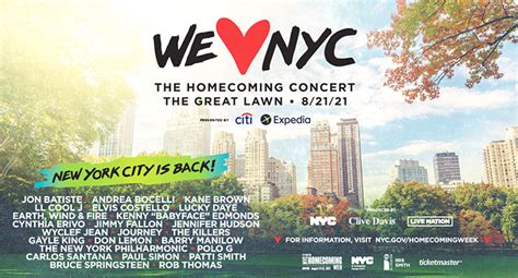 We Love Nyc 뉴욕시 홈커밍 콘서트센트럴파크821 Cnn 생중계 Music Nyculturebeat