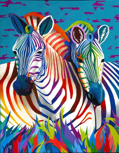 Colorful Zebra Drawings