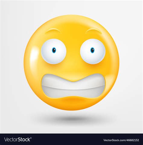 Panic Emoticon 3d Emoji Isolated On White Vector Image