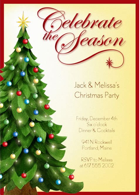 Holiday Party Invite Free Template