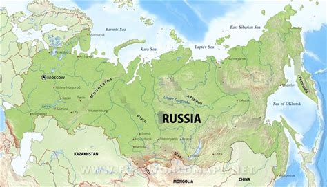Russia And The Republics Landforms Some Lakes And Rivers Diagram