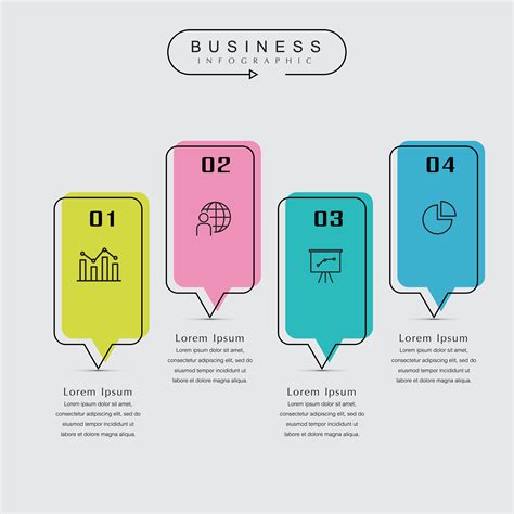 Thin Line Minimal Business Infographic Template With Icons 682579