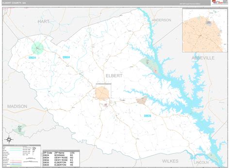 Elbert County, GA Wall Map Premium Style by MarketMAPS - MapSales