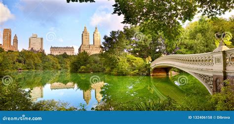 Nyc Central Park Panorama Stock Photo Image Of Bridge 132406158