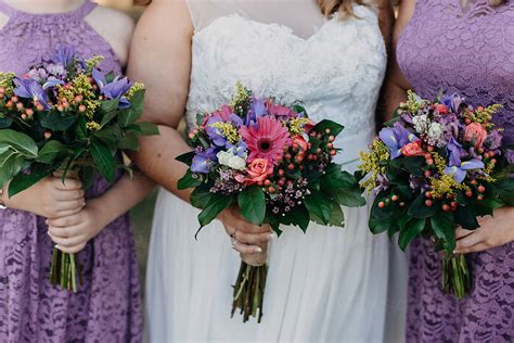 Bride And Bridesmaids Holding Bouquets By Stocksy Contributor Leah