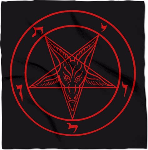 Satanic Sigil Of Baphomet Red Black 24 X 24 Altar Cloth Banner Baphomet Satanic Art Satan