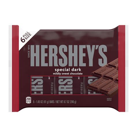 HERSHEY'S SPECIAL DARK Mildly Sweet Chocolate Candy Bars, 8.7 oz, 6 pack