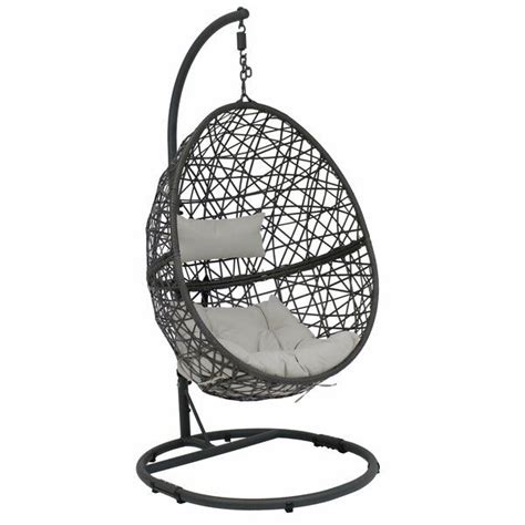 The steel egg chair stand with curved leg base the perfect place to hang your favorite egg chair. Abel Hanging Egg Swing Chair with Stand | Hanging egg ...