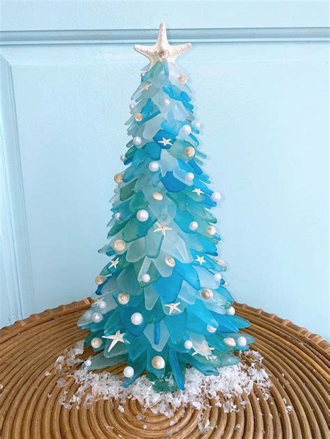 Sea Glass Christmas Tree For That Beach Christmas Glass Christmas