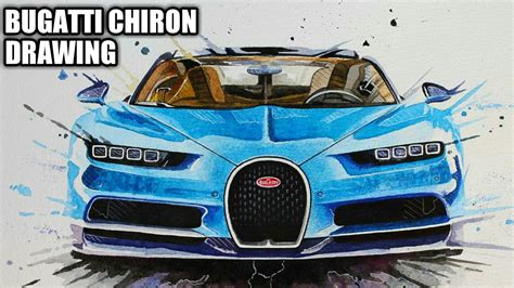 Speed Drawing Bugatti Chiron Supercar Art Youtube