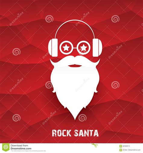Vector Christmas Hipster Santa Claus Greeting Card Stock Vector