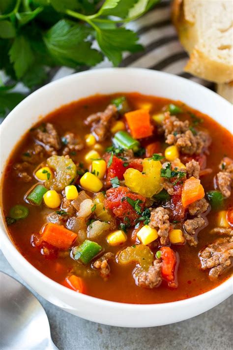 Looking for some new homemade hamburger meat recipes? Hamburger Soup - Dinner at the Zoo