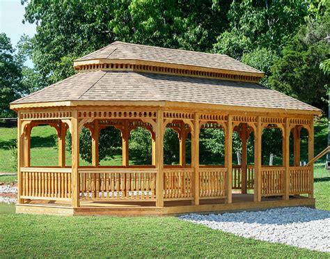 Treated Pine Double Roof 8 Sided Oval Gazebos Gazebos By Material