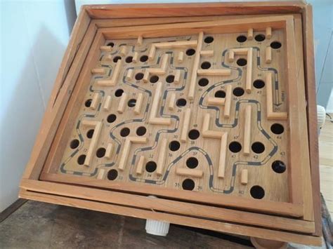 Vintage Marble Maze Labyrinth Sweden Game In 2020 Marble Maze Wood