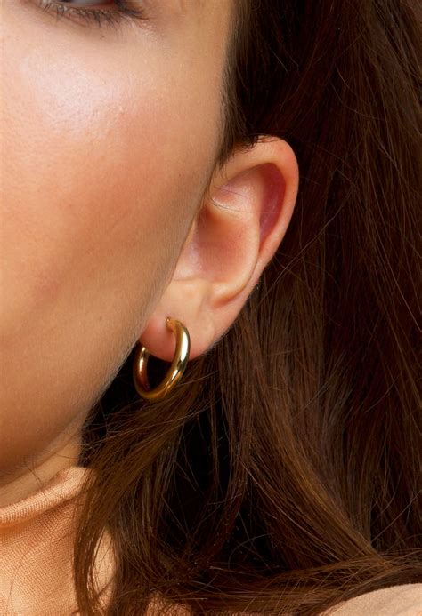 Medium Sized Hoop Earrings Gold Hoops Earrings Small Hoop Etsy UK