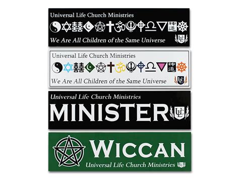 Car Bumper Sticker Universal Life Church