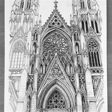 Tbt St Pats Ny 1011drawings Gothic Architecture Drawing