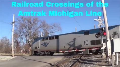 Railroad Crossings Of The Amtrak Michigan Line Youtube
