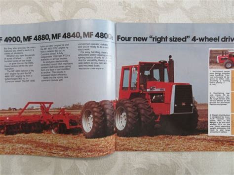 Massey Ferguson 4000 Series Farm Tractor Brochure 16 Page Very Good