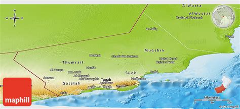 Physical Panoramic Map Of Dhofar