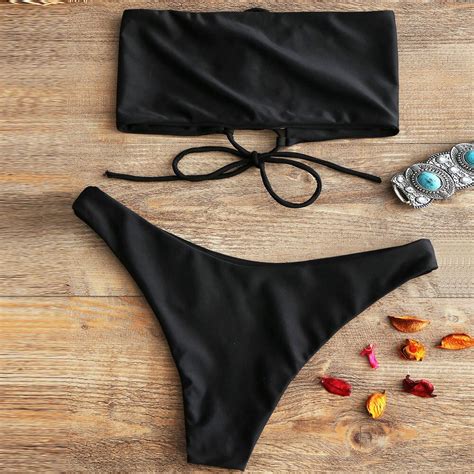Bikinis Women Bandeau Bandage Bikini Set Push Up Brazilian Swimwear
