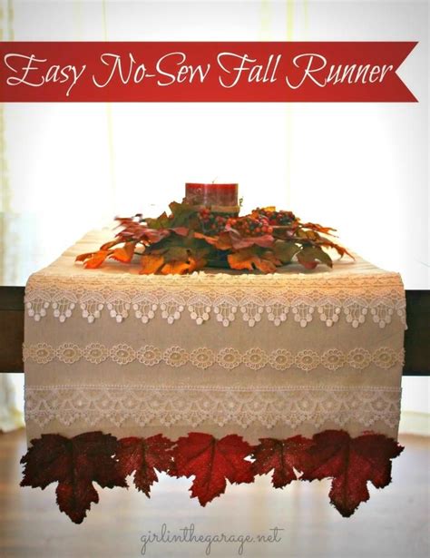 No Sew Fall Runner And Candle Wraps Marthadecoupage Fall Decor