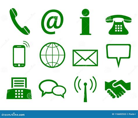 Contact Green Icons Stock Illustrations 4900 Contact Green Icons