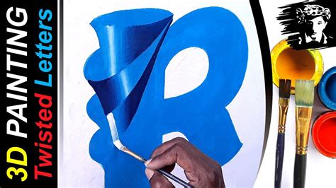 3d Painting Twisted Letters Sign Writing In English Colour Design Fonts