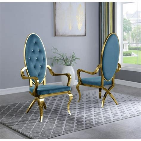 Velvet Dining Chairs With Gold Legs Colla Set Of 2 Accent Chairs