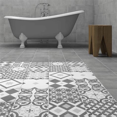 Shop The Vibe Grey Patterned Wall And Floor Tiles 223 X 223mm For A