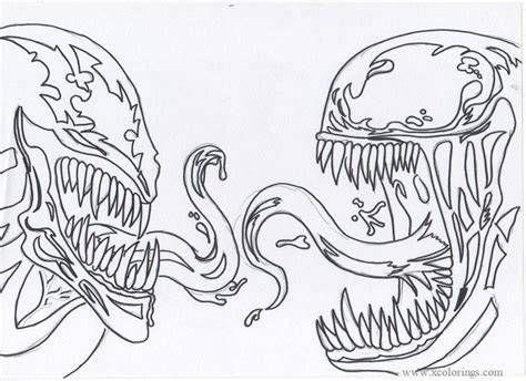 Heads Of Carnage And Venom Coloring Pages