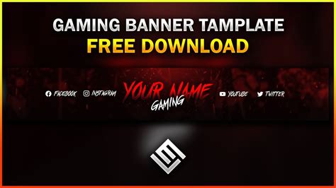 Youtube Gaming Banner Art Free Psd Download 2021 Photoshop Free Psd