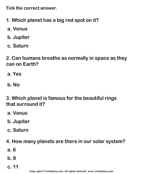 Solar System Worksheet Turtle Diary