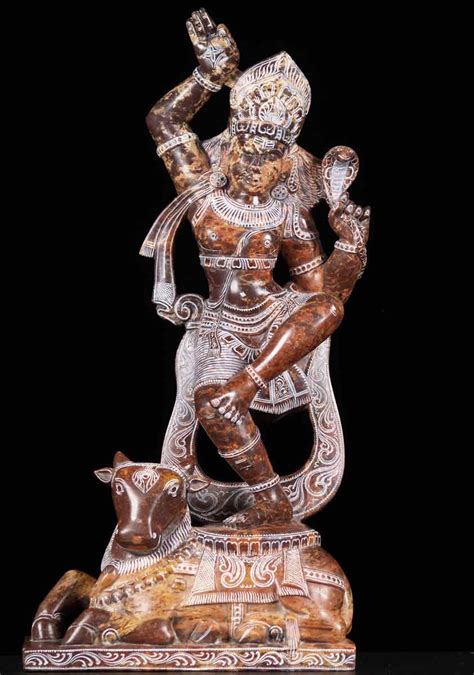 Marble Shiva Statue Dancing On Nandi 19 65m38 Hindu Gods And Buddha