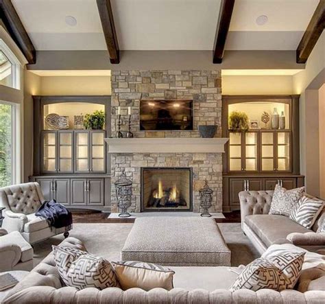 80 Incridible Rustic Farmhouse Fireplace Ideas Makeover 54