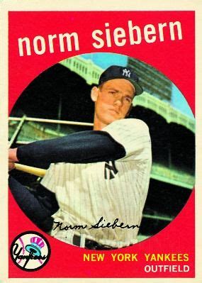 1961 topps baseball checklist, set info, key cards, shopping guide and more. Norm Siebern 1959 Outfield - New York Yankees Card Number ...