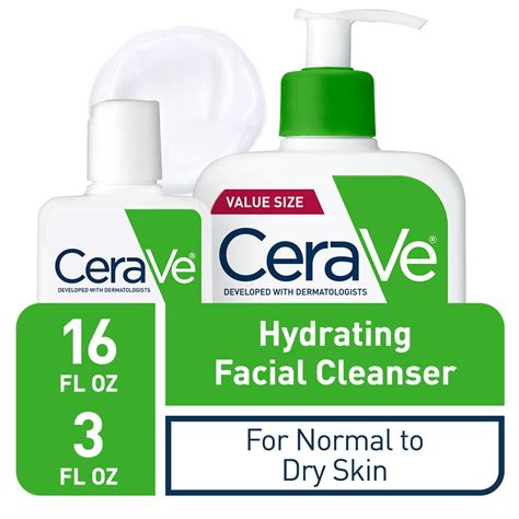 Cerave Hydrating Face Wash Cleanser For Normal To Dry Skin 3 Fl Oz