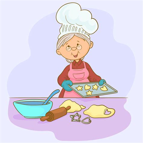 Grandmother Cooking Vector Art Icons And Graphics For Free Download