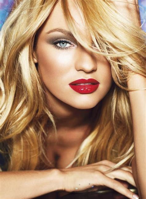 candice swanepoel red lips