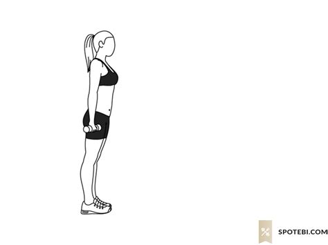 Alternating Lunge Front Raise Illustrated Exercise Guide Workout